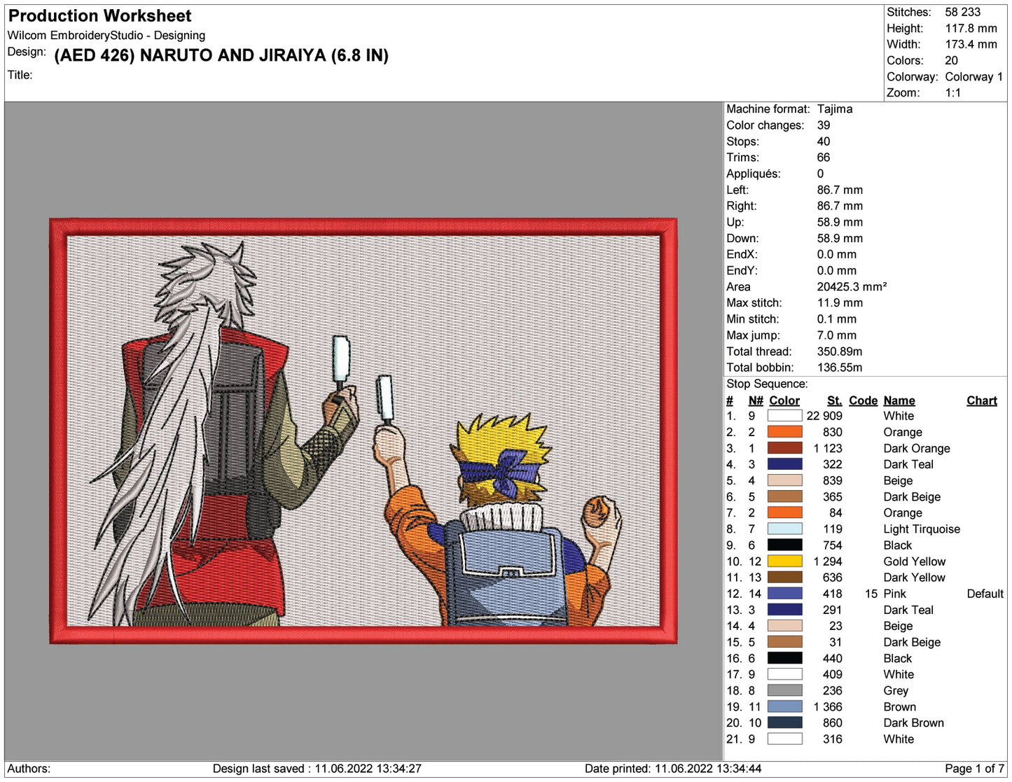 Naruto Uzumaki v9 Embroidery Design Files - 4 Size's
