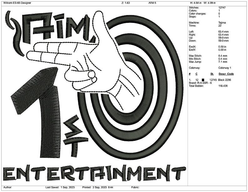 Archivos de diseño de bordado ATM - 3 tamaños