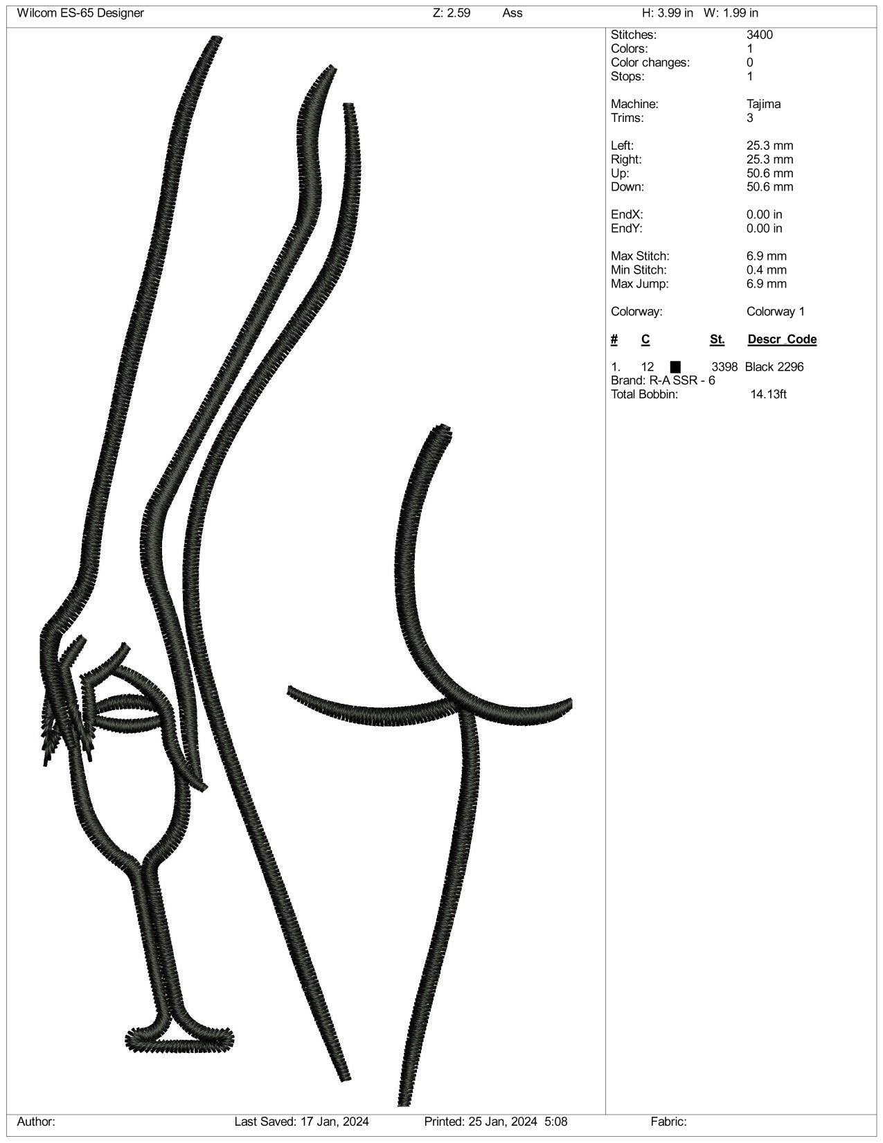 Archivos de diseño de bordado de chica borracha - 3 tamaños
