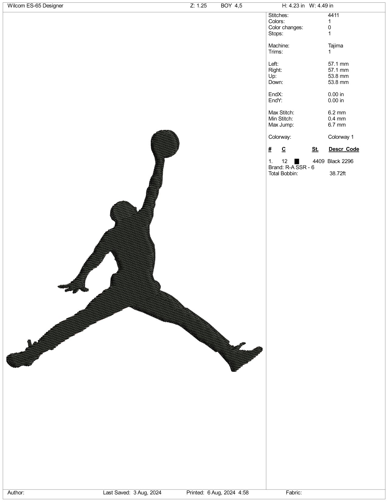Bhite Air Jordan Logo Embroidery Files - 3 Size's