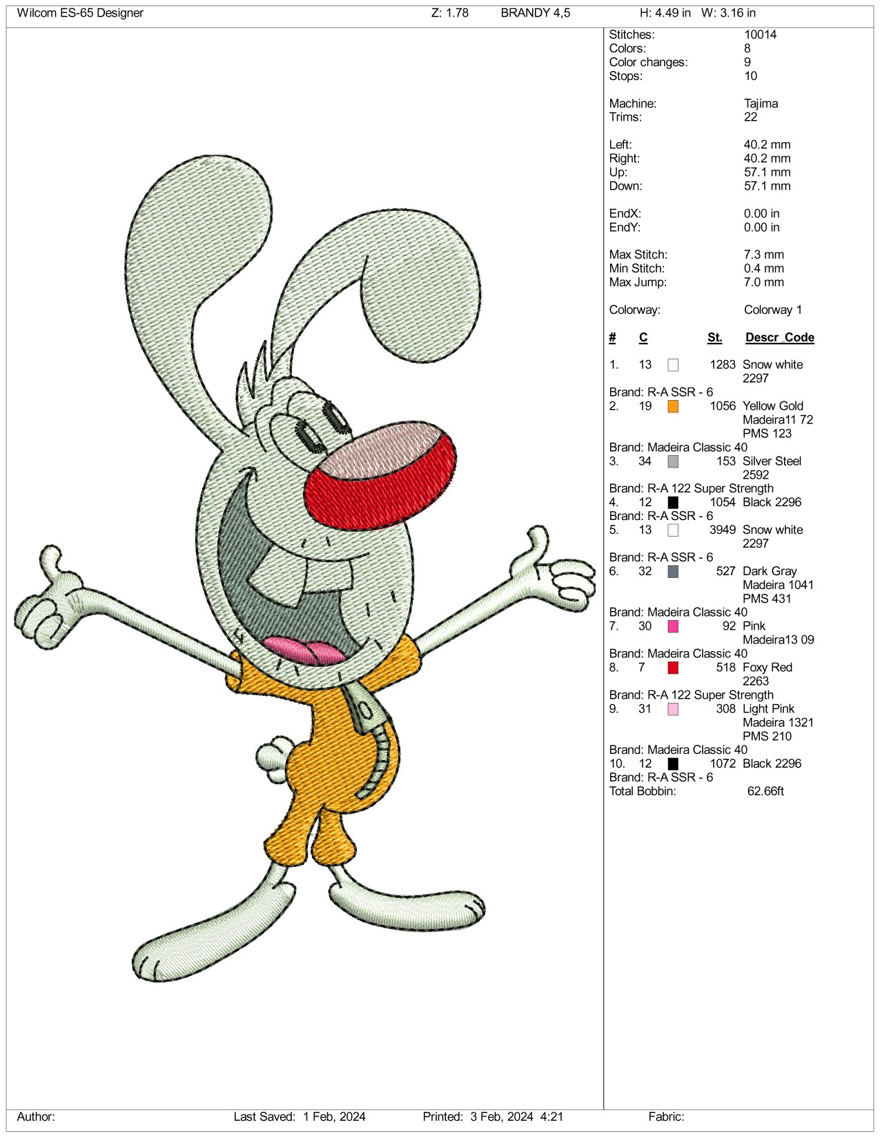 Archivos de diseño de bordado de Mr Whiskers - 3 tamaños