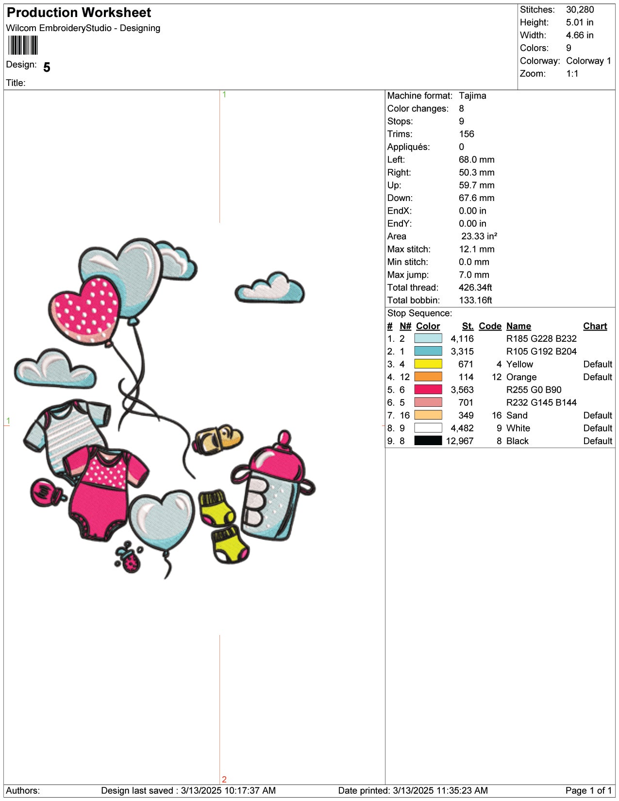 Baby Shower Bliss Embroidery Design Files - 9 Size's