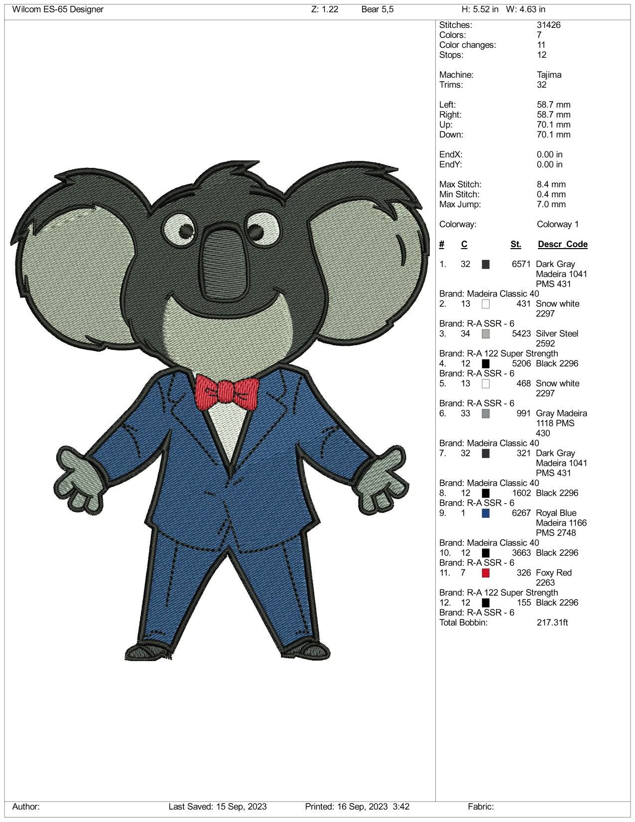 Mouse Embroidery Design Files - 3 Size's