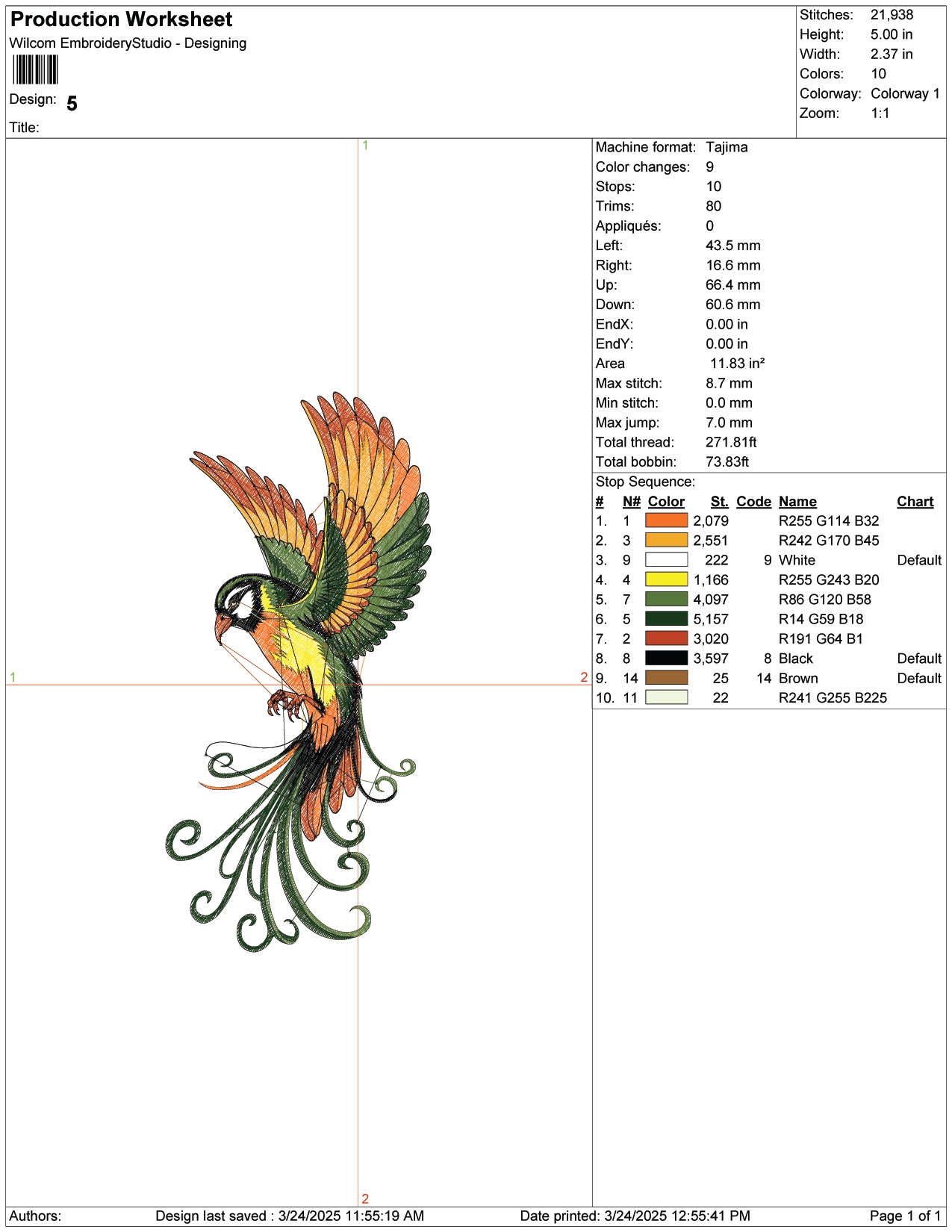 Hummingbird Embroidery Design Files - 9 Size's