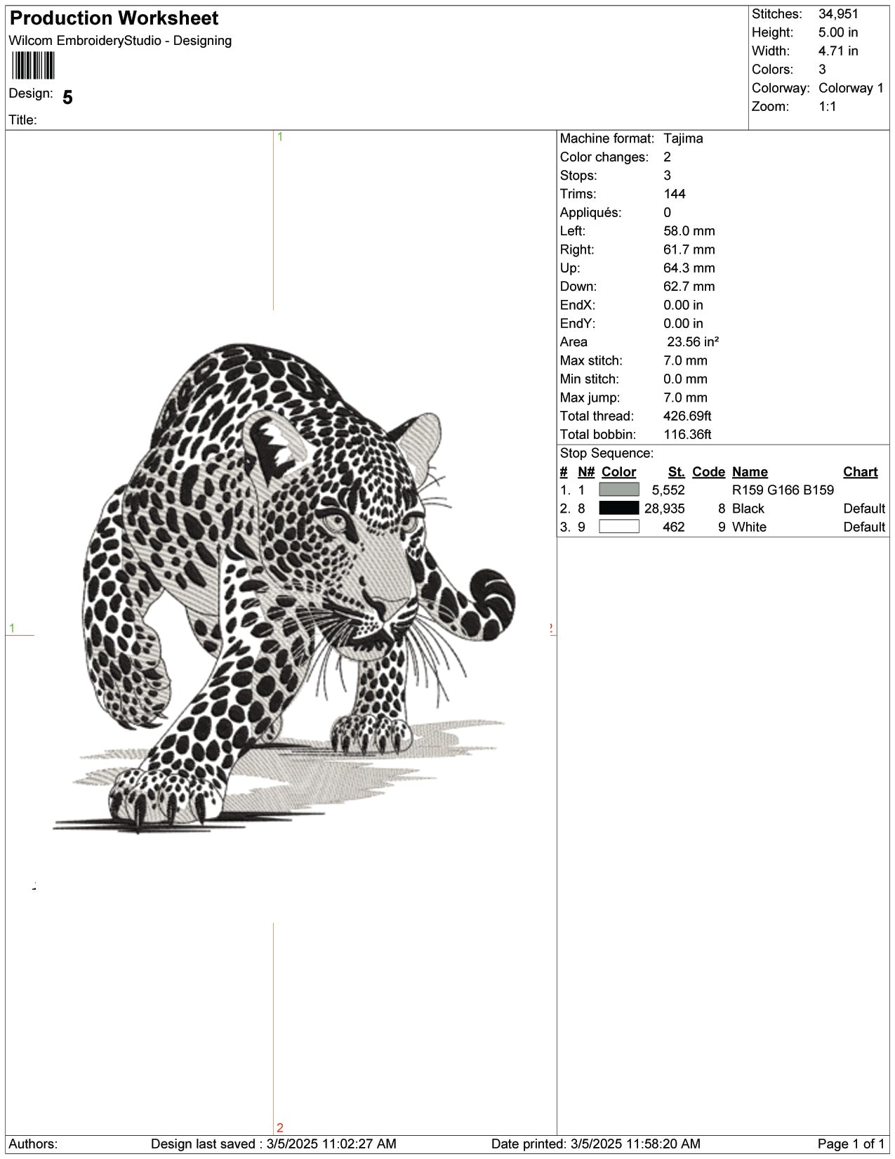 Leopard Embroidery Design Files - 9 Size's