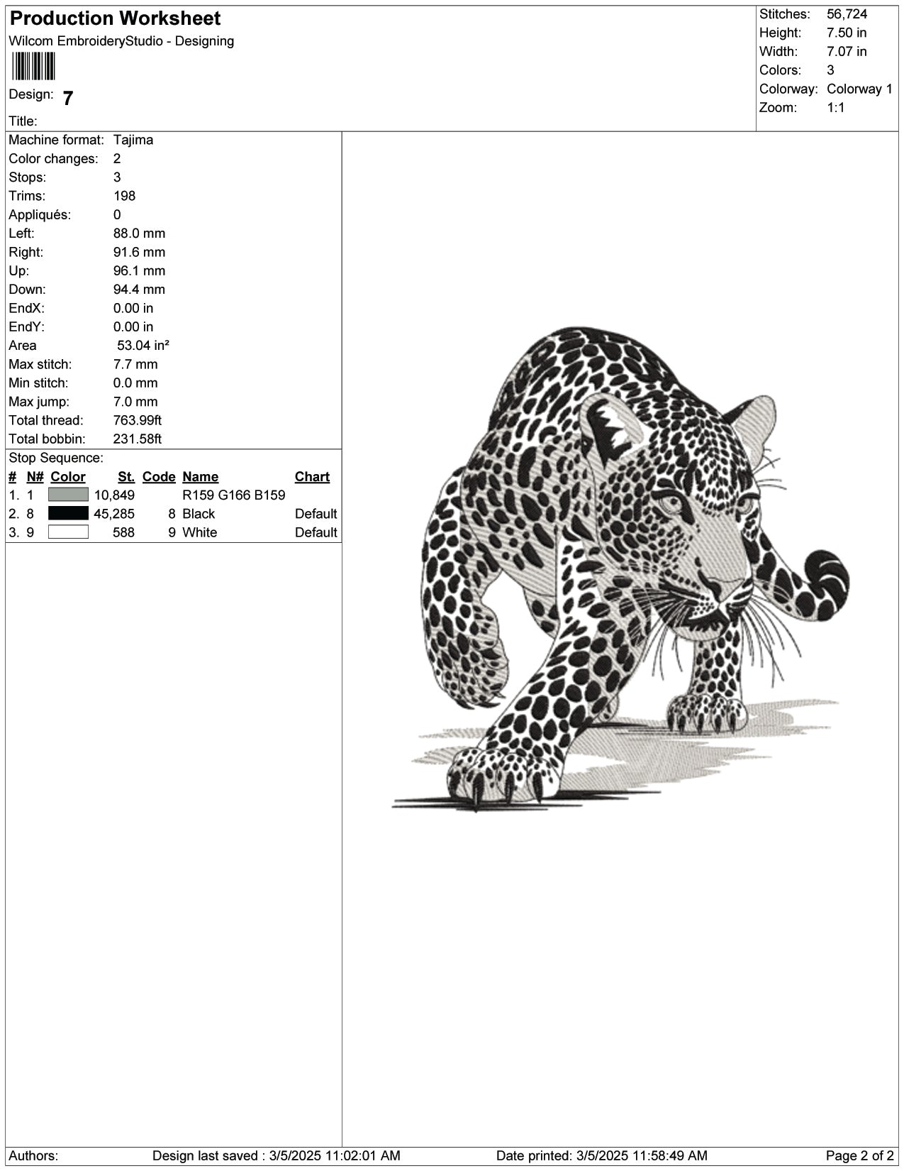 Leopard Embroidery Design Files - 9 Size's