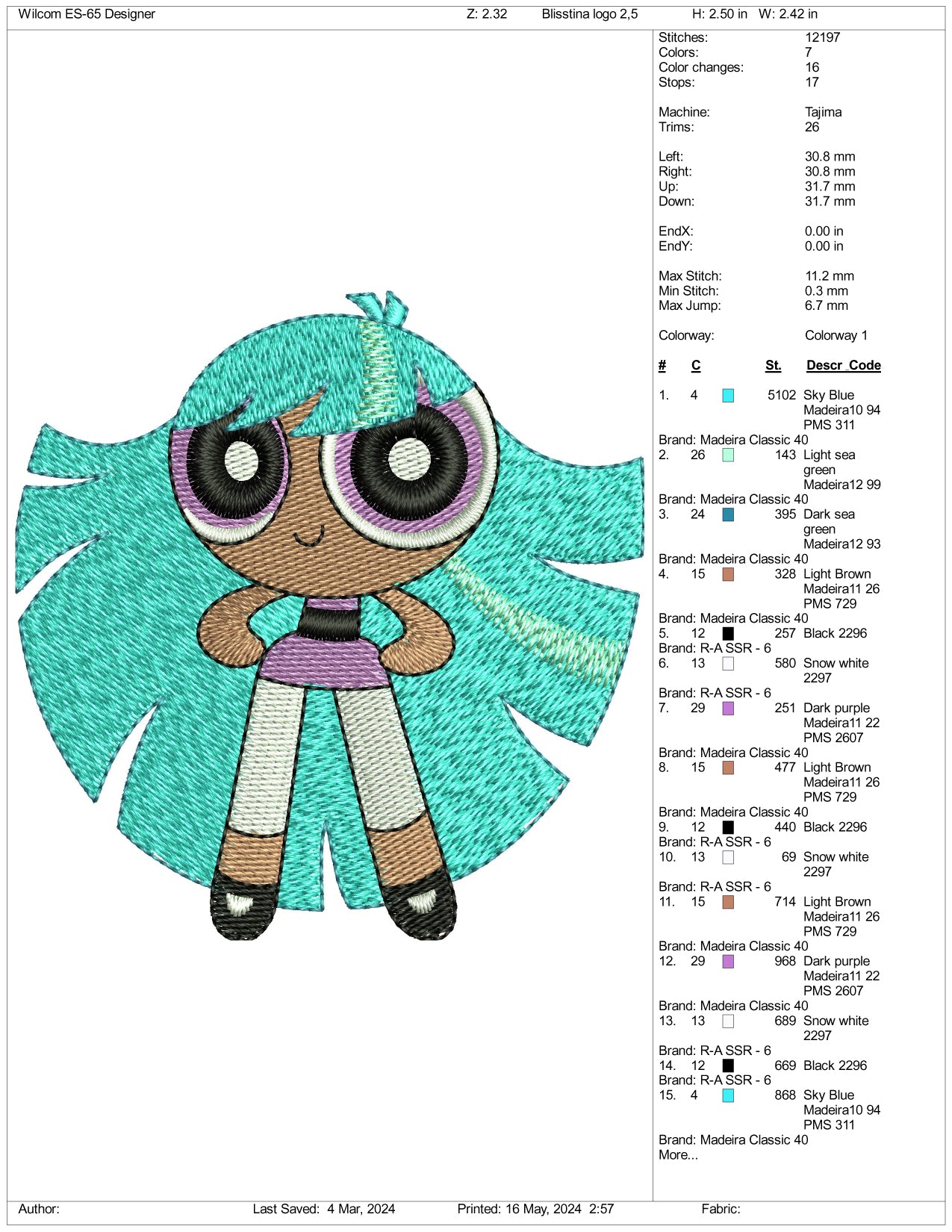 Bliss Embroidery Design Files - 3 Sizes