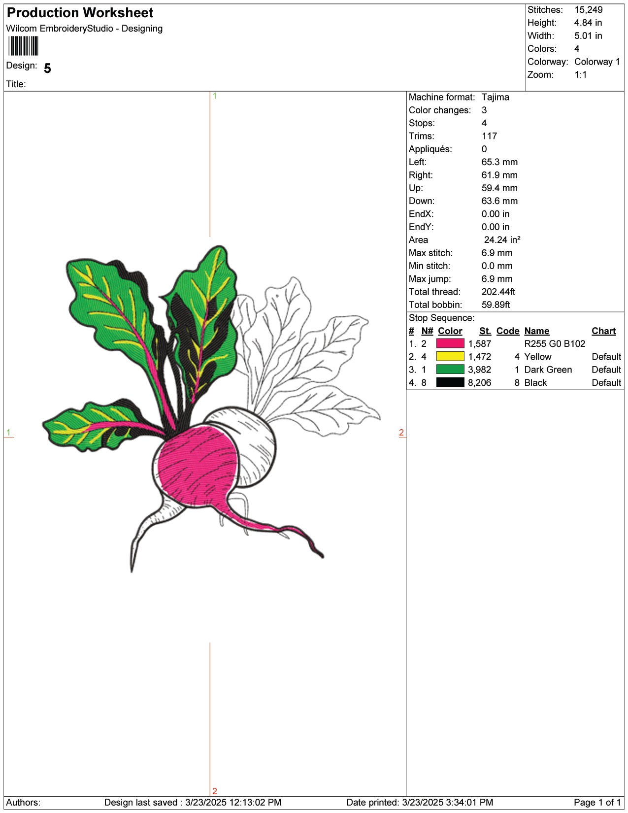 Bold Beetroot Embroidery Design Files - 9 Size's
