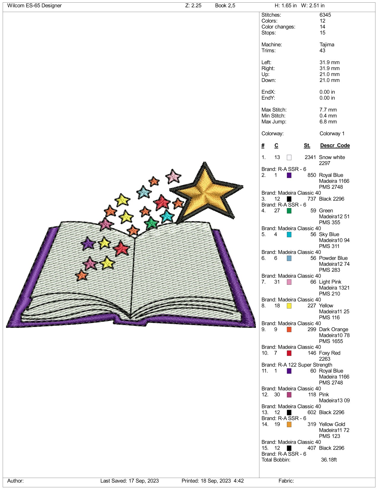 Archivos de diseño de bordado de libro mágico - 3 tamaños