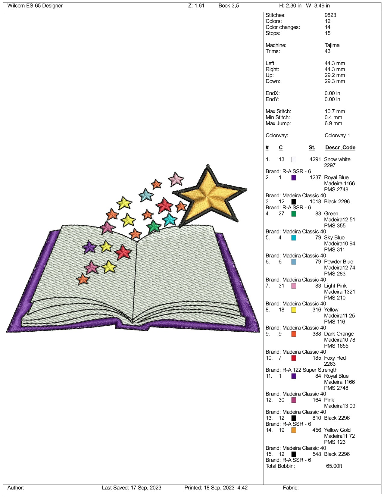 Archivos de diseño de bordado de libro mágico - 3 tamaños