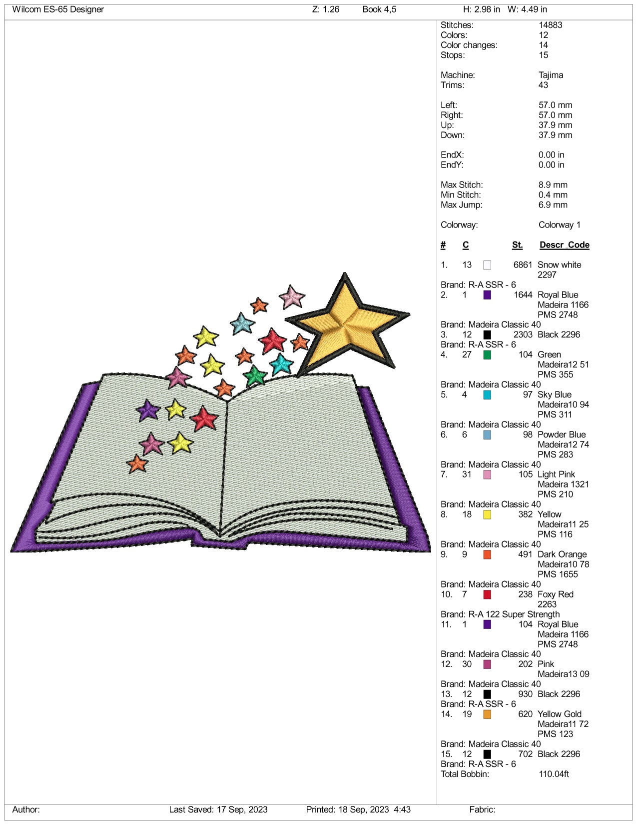 Archivos de diseño de bordado de libro mágico - 3 tamaños