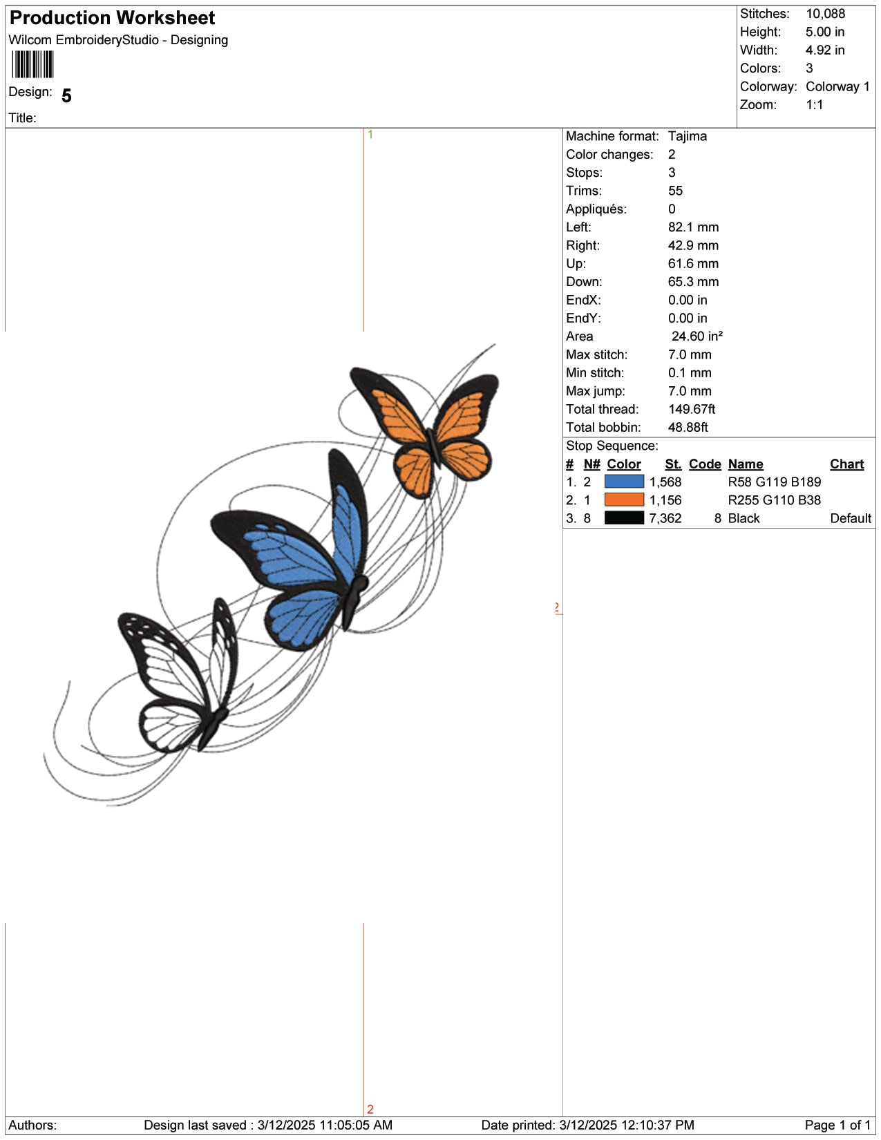 Butterfly Embroidery Design Files - 9 Size's