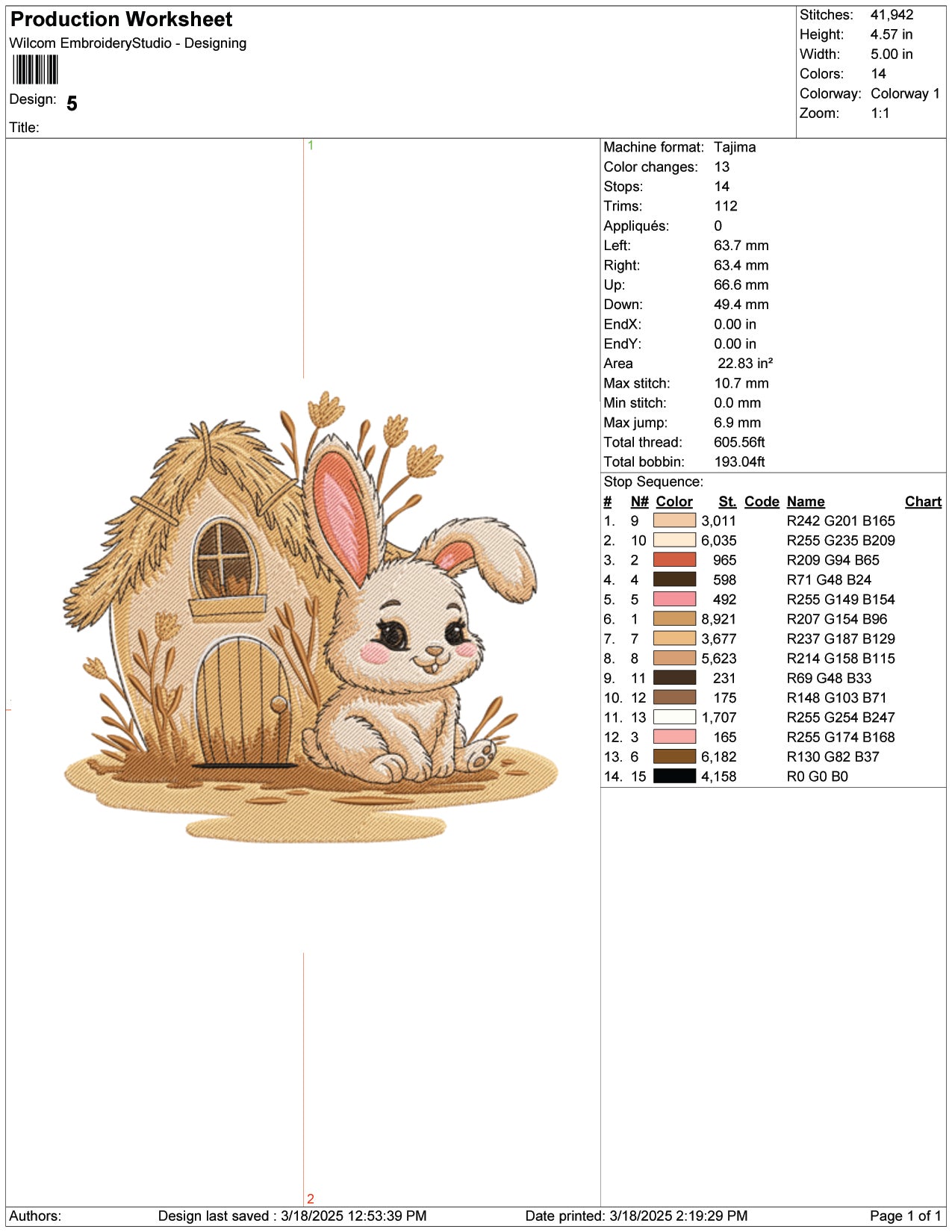 Bunny House Embroidery Design Files - 9 Size's