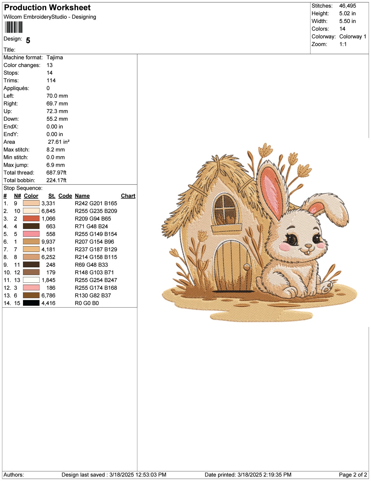 Bunny House Embroidery Design Files - 9 Size's