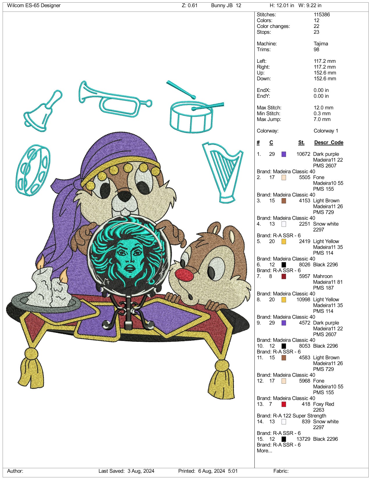 Bunny Fortune Teller Embroidery Files - 3 Size's