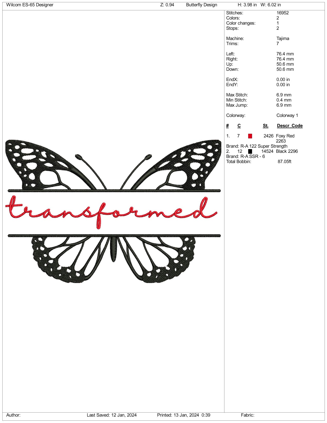 Archivos de diseño de bordado de mariposas - 3 tamaños