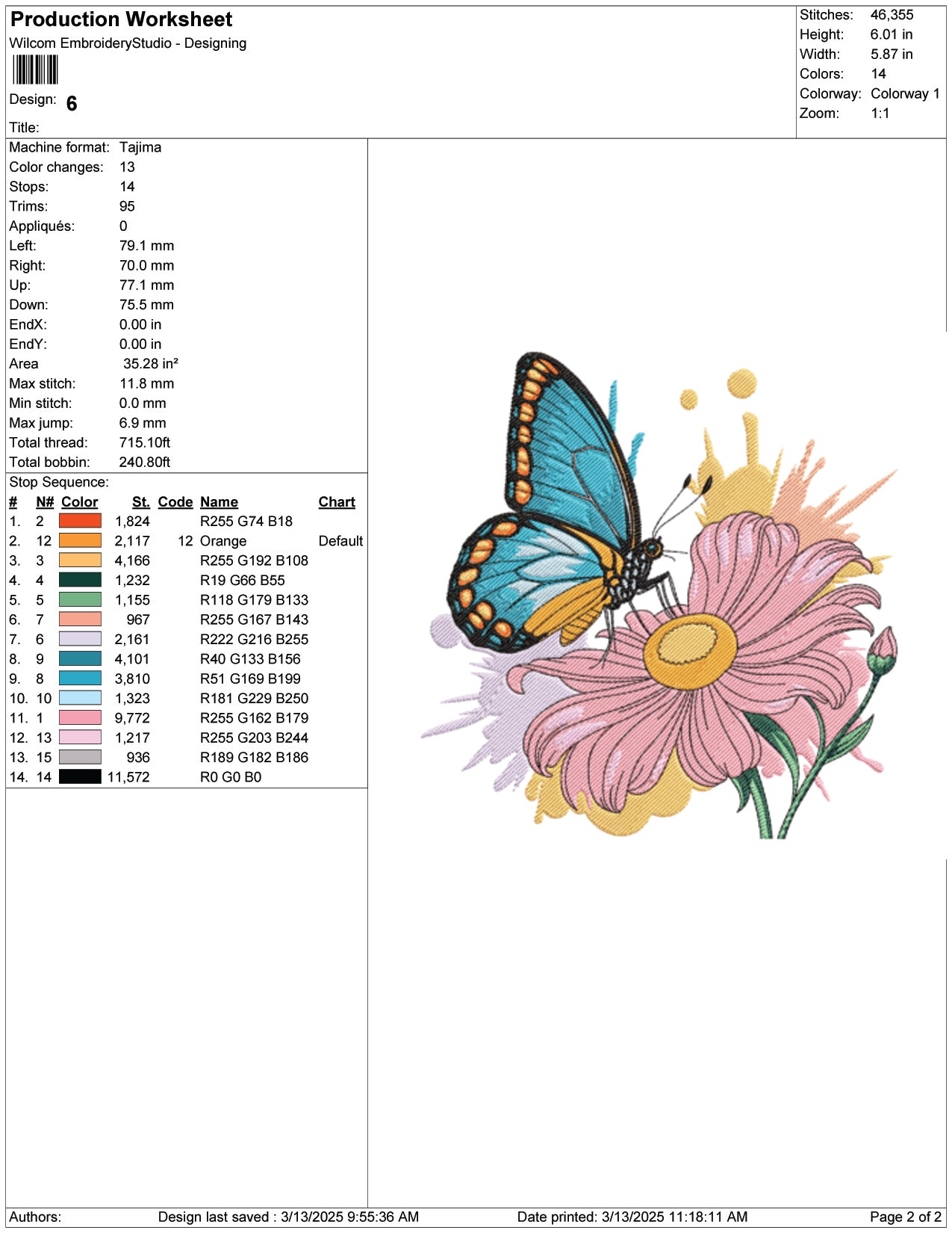 Butterfly and Bloom Embroidery Design Files - 9 Size's