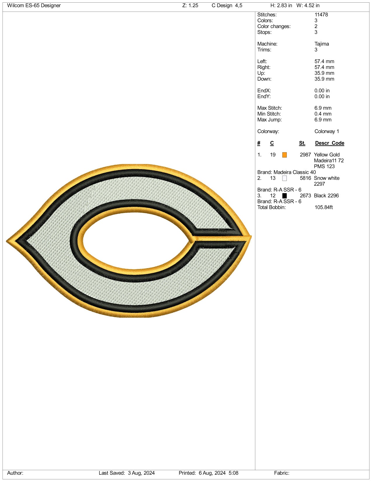Commerce Tigers Embroidery Files - 3 Size's