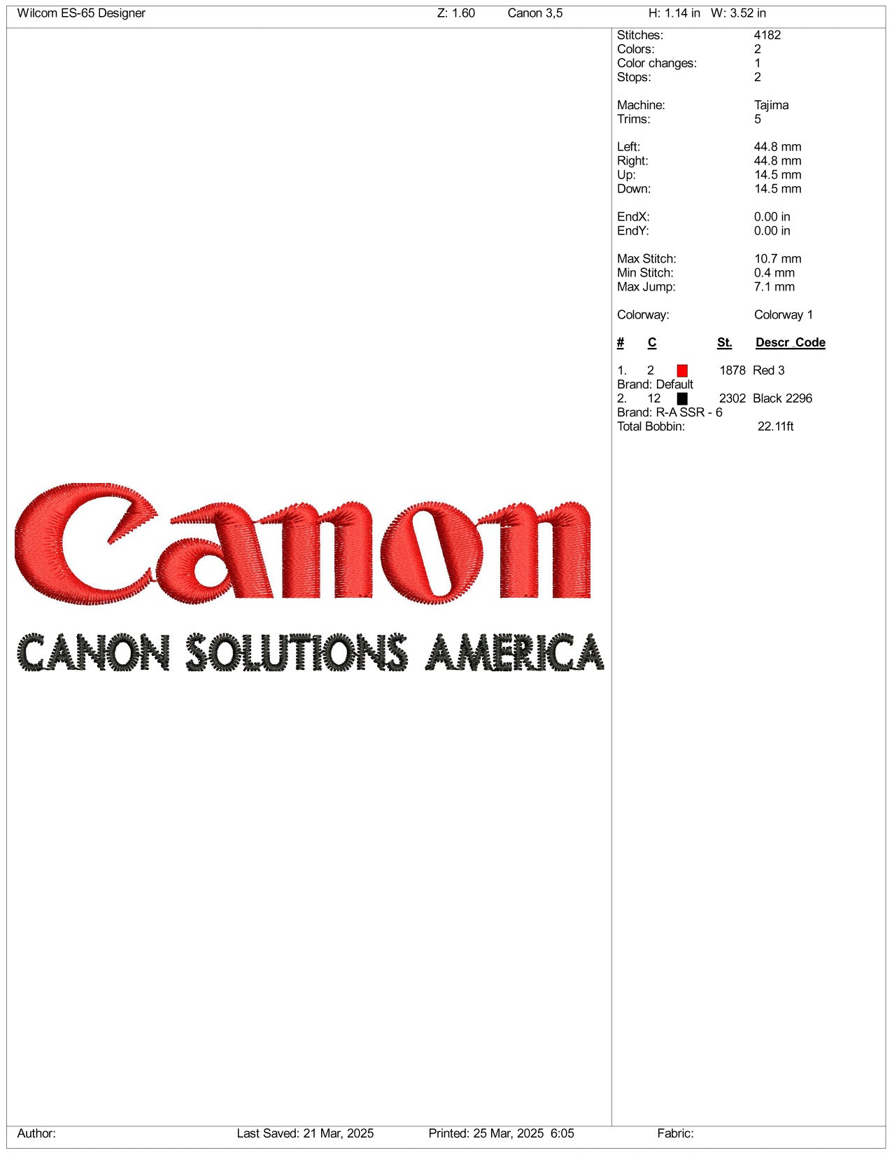 Canon Embroidery Files - 3 Size's