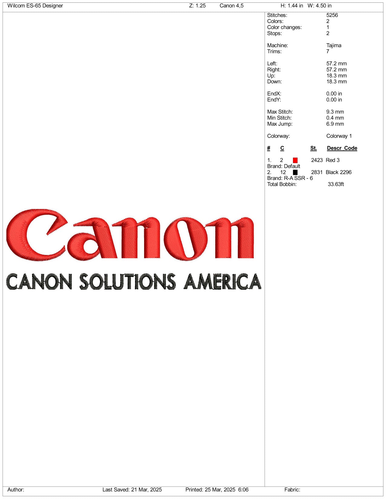 Canon Embroidery Files - 3 Size's