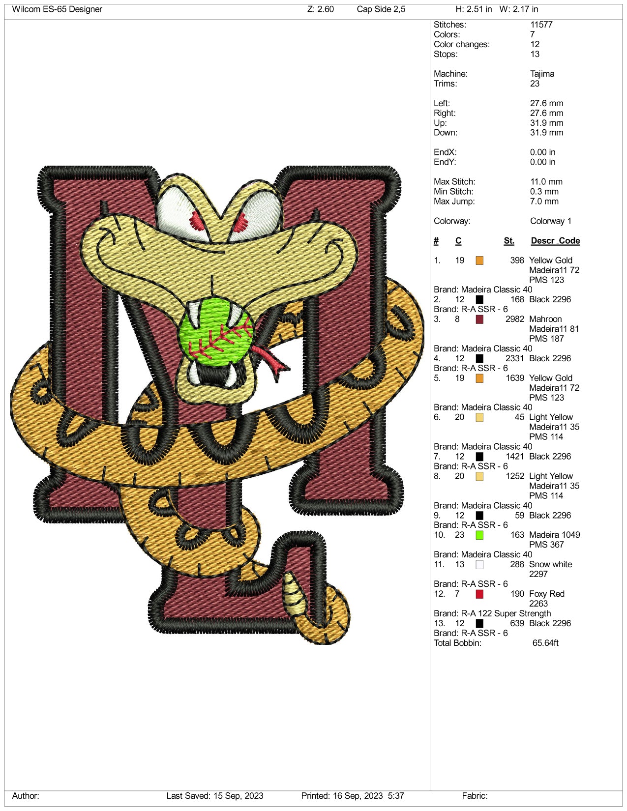 Archivos de diseño de bordado Snack ML - 2 tamaños
