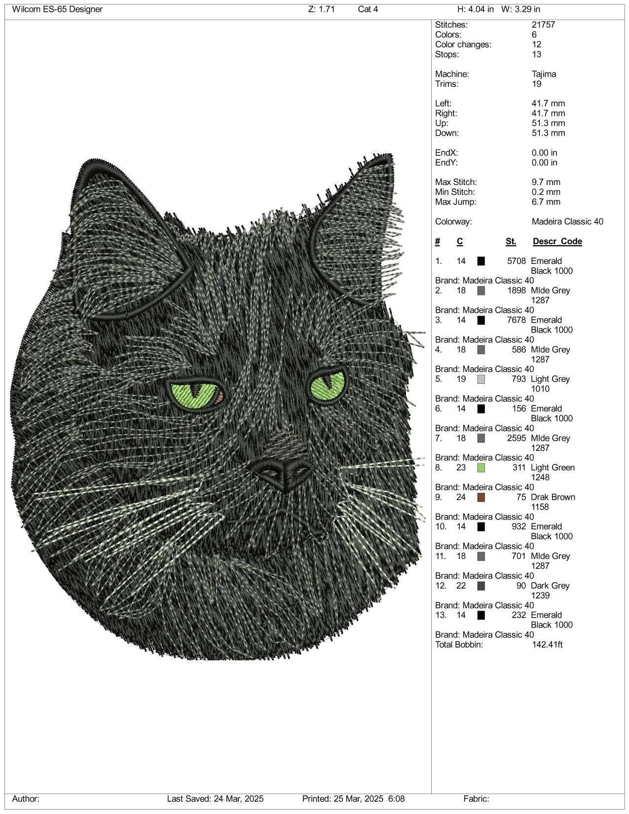 Black Cat Embroidery Files - 3 Size's