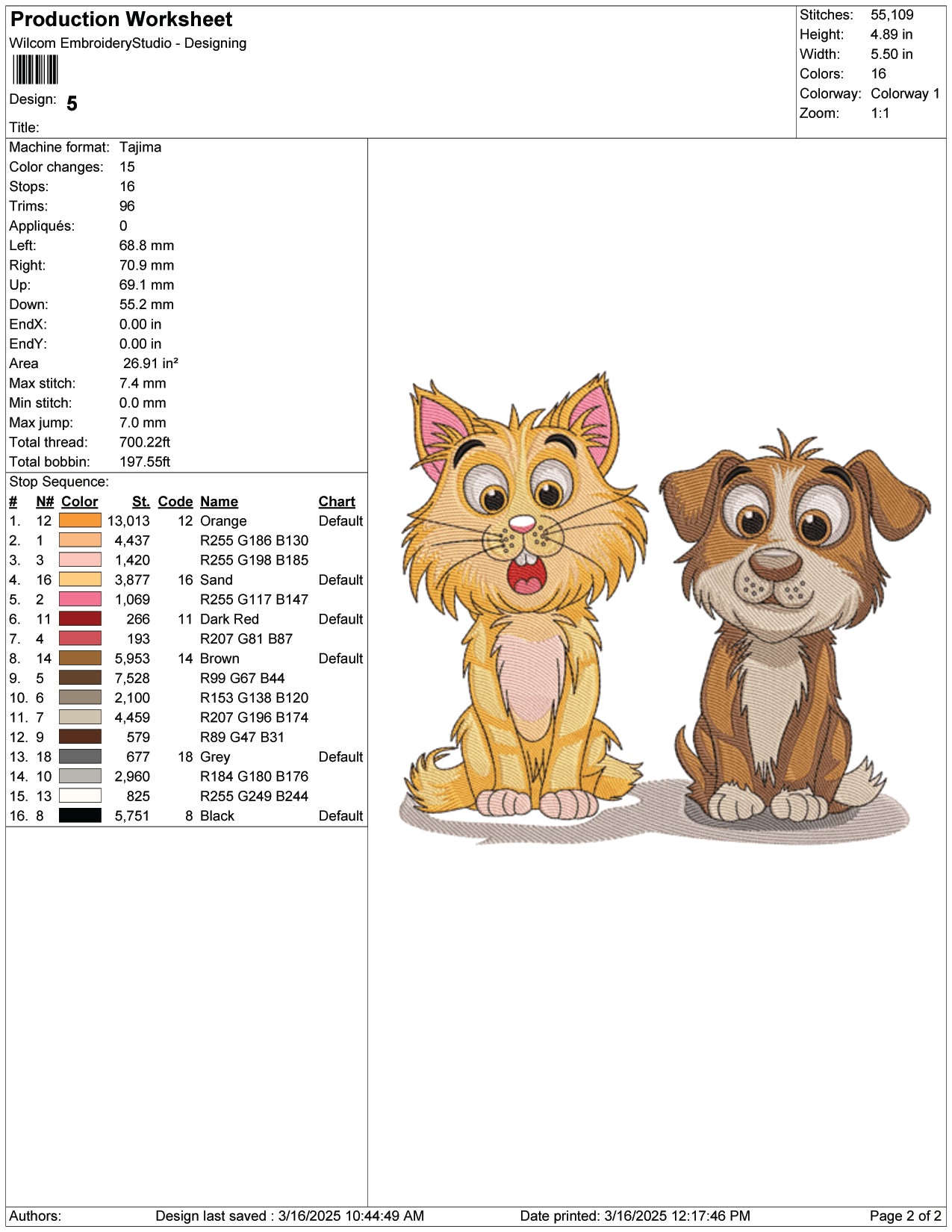 Cat and Dog Embroidery Design Files - 9 Size's