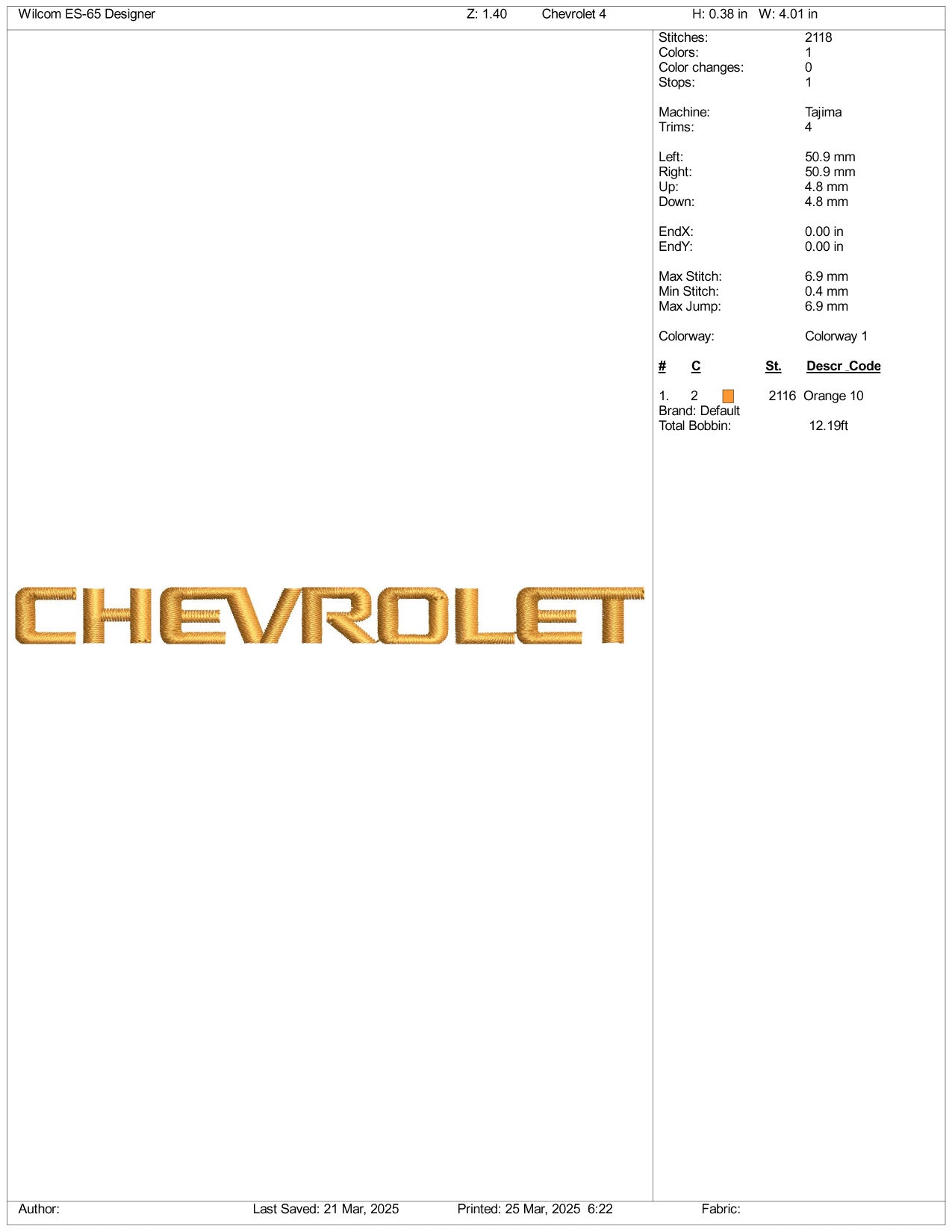 Chevrolet Logo Embroidery Design Files - 3 Size's