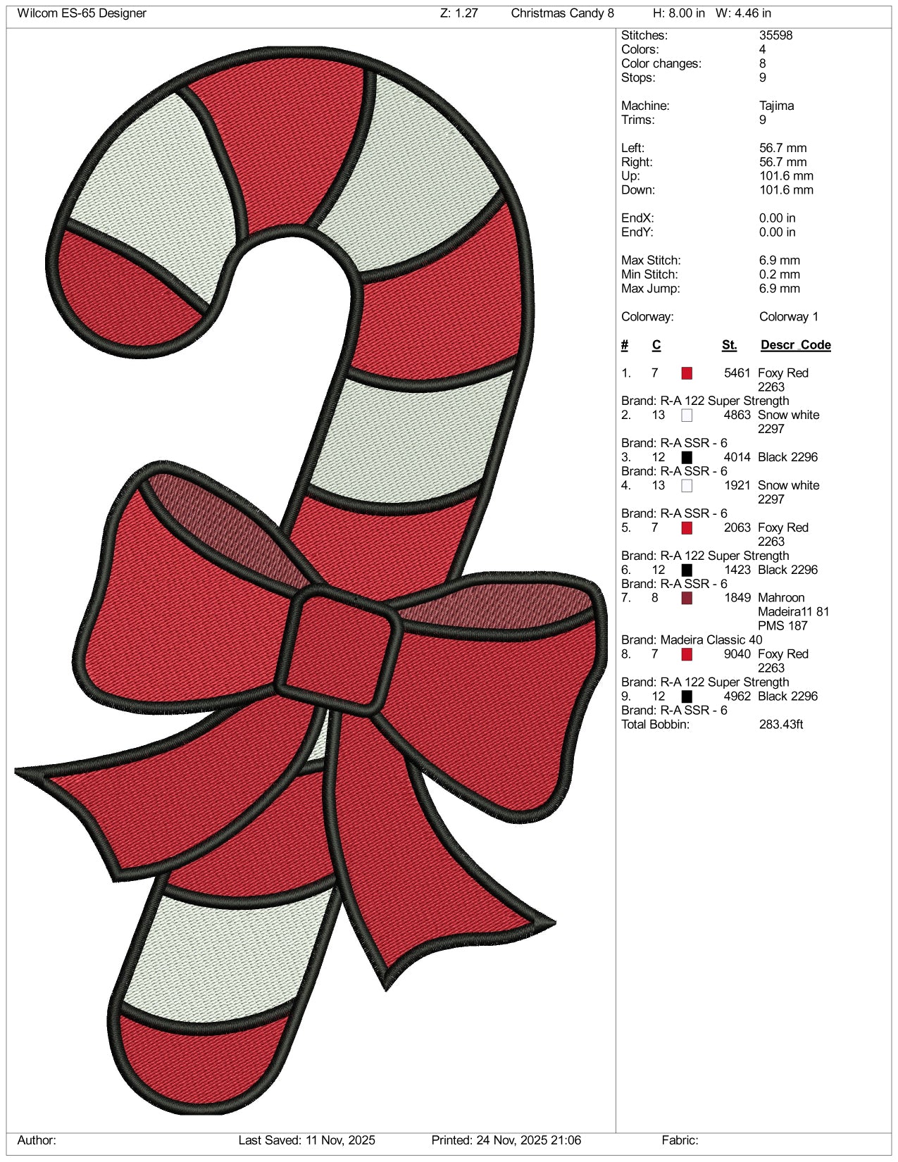 Christmas Candy v3 Embroidery Design Files - 5 Size's