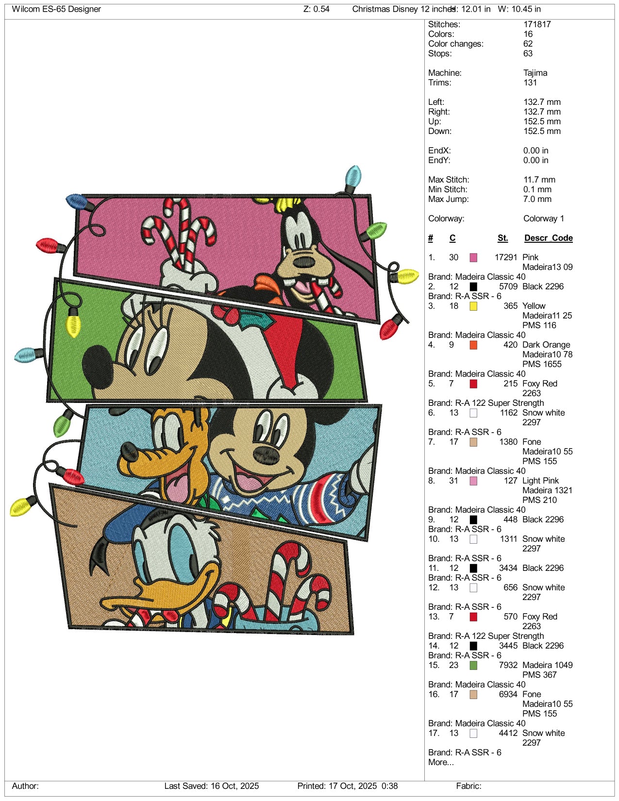 Mickey Mouse Disney Family Embroidery Design Files - 4 Size's