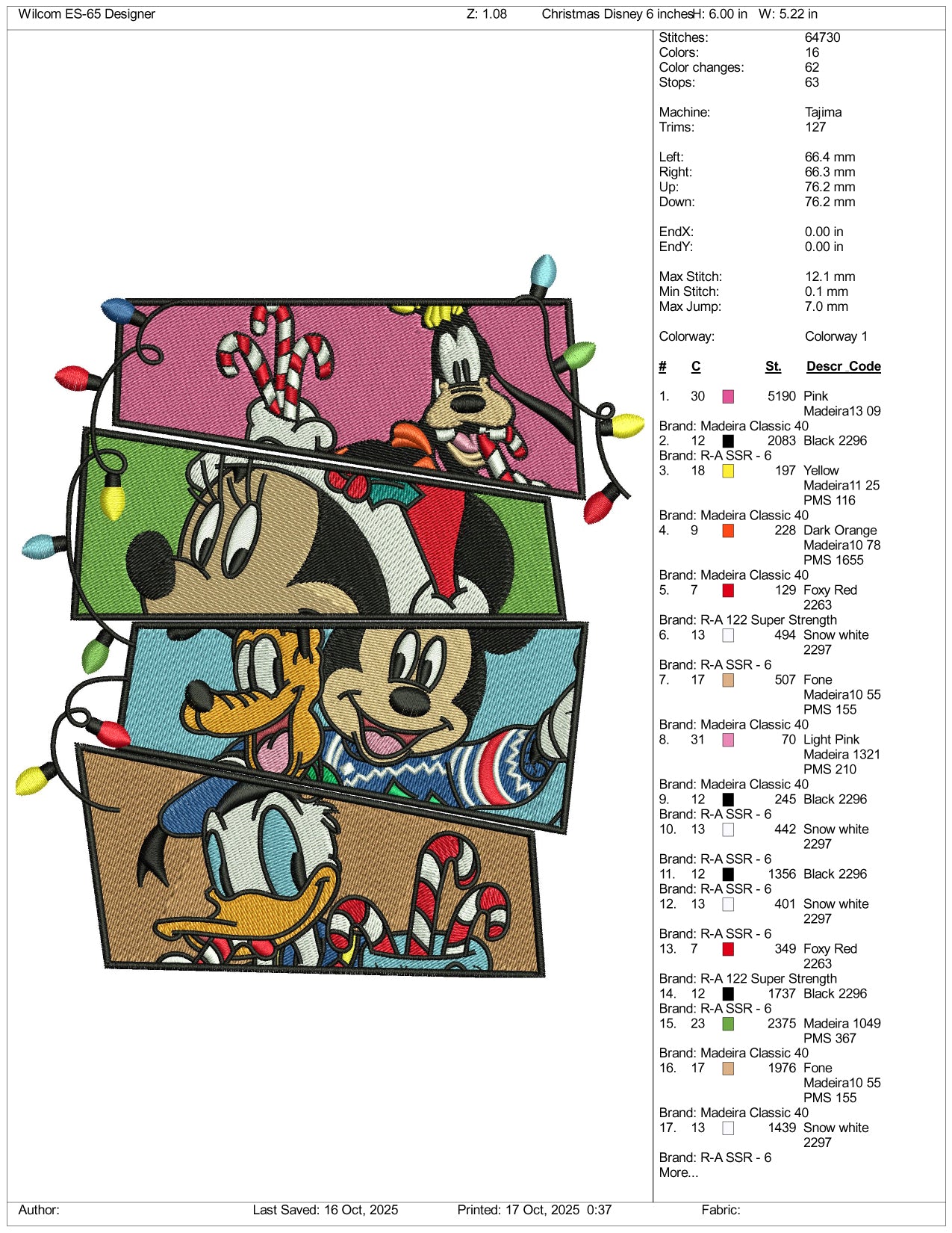 Mickey Mouse Disney Family Embroidery Design Files - 4 Size's