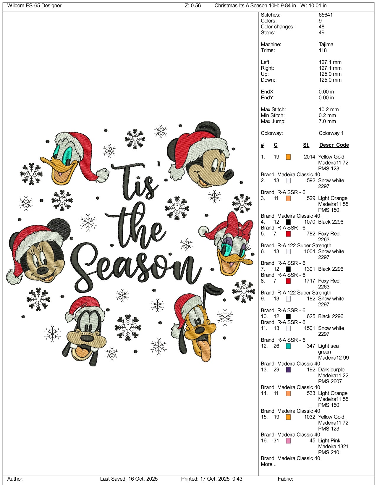 Is The Season Disneyland Embroidery Design Files - 4 Size's