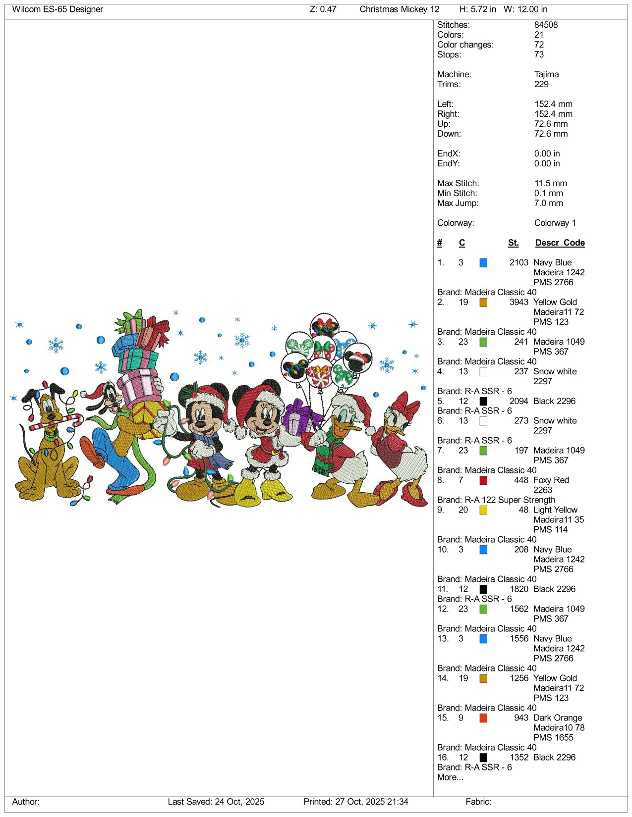 Disneyland Celebration Embroidery Design Files - 3 Size's