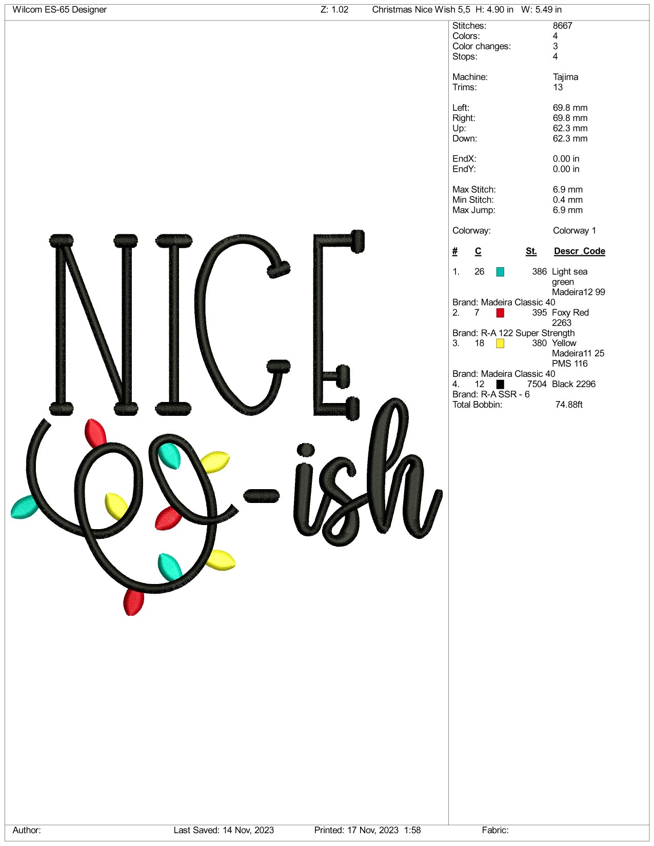 Archivos de diseño de bordado Nice Wish - 3 tamaños
