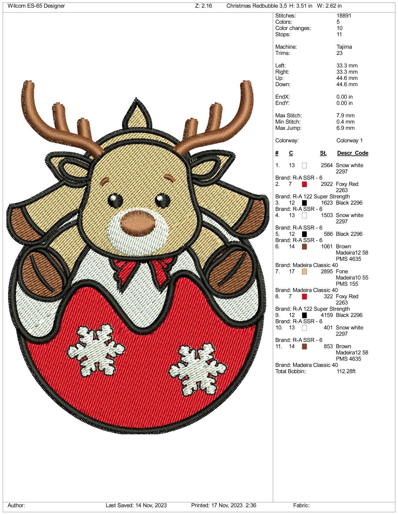 Baby Deer v2 Embroidery Design Files - 3 Size's