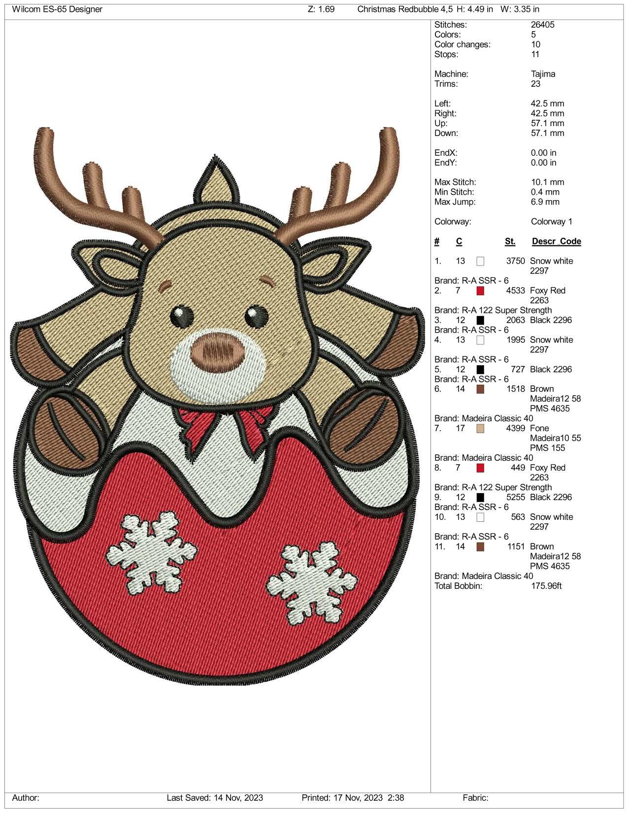Baby Deer v2 Embroidery Design Files - 3 Size's