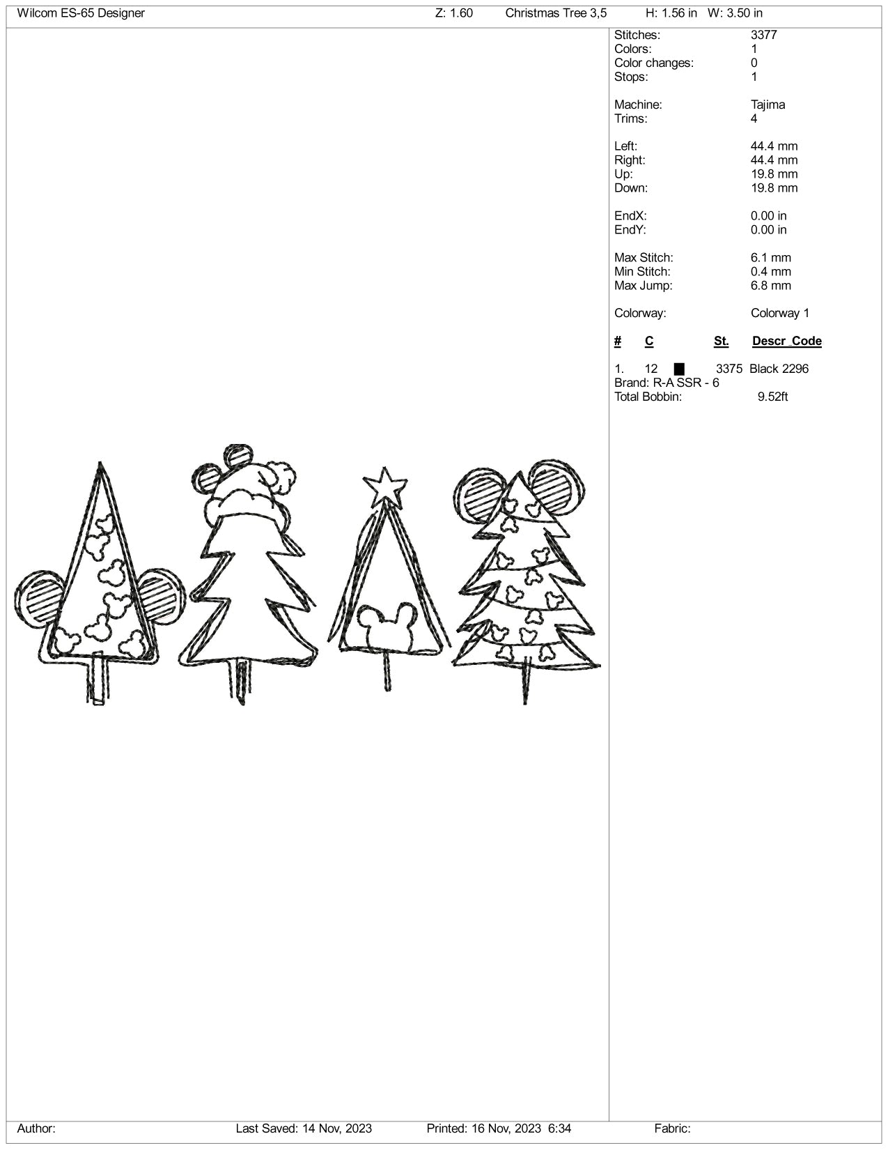 4 Christmas Tree v2 Embroidery Design