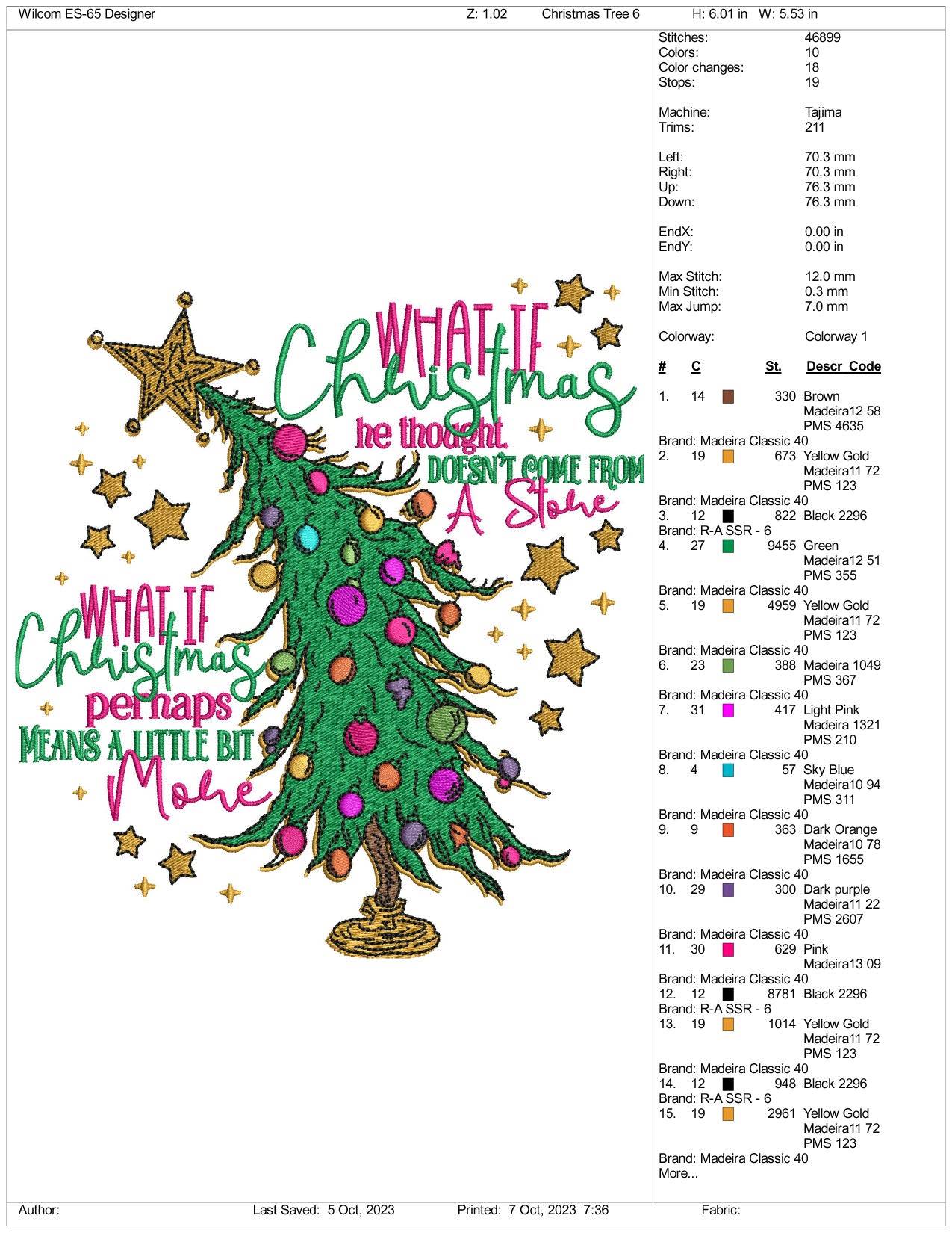 Merry Christmas Tree Embroidery Design Files - 3 Size's
