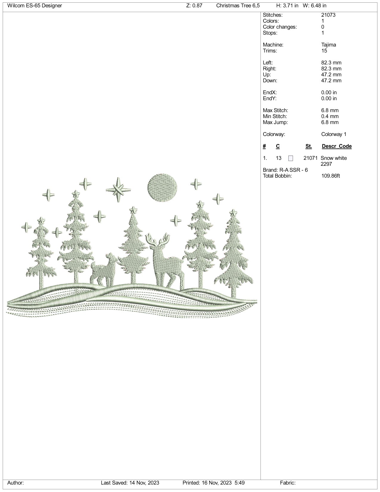 Archivos de diseño de bordado de ciervos navideños (3 tamaños)