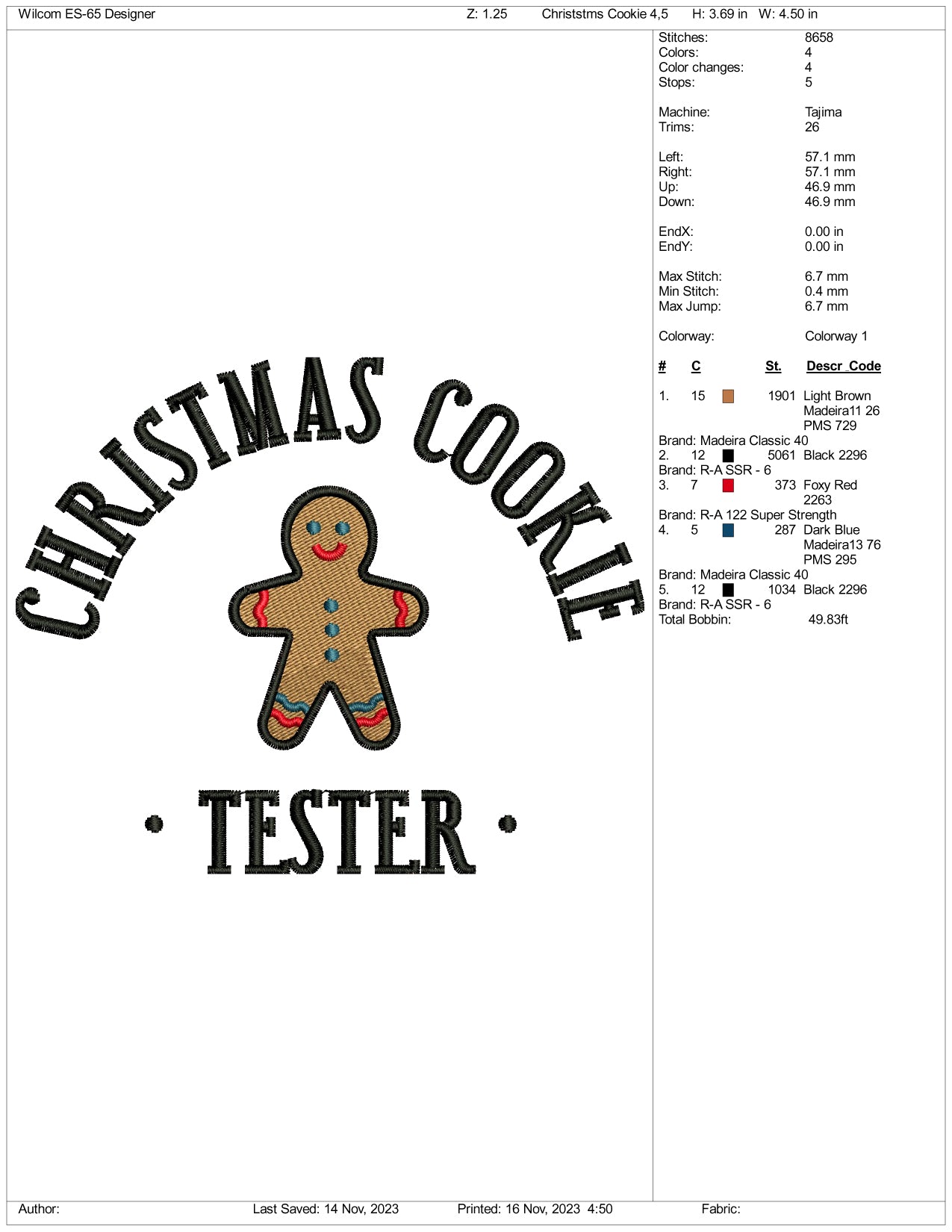 Archivos de diseño de bordado de galletas navideñas - 3 tamaños