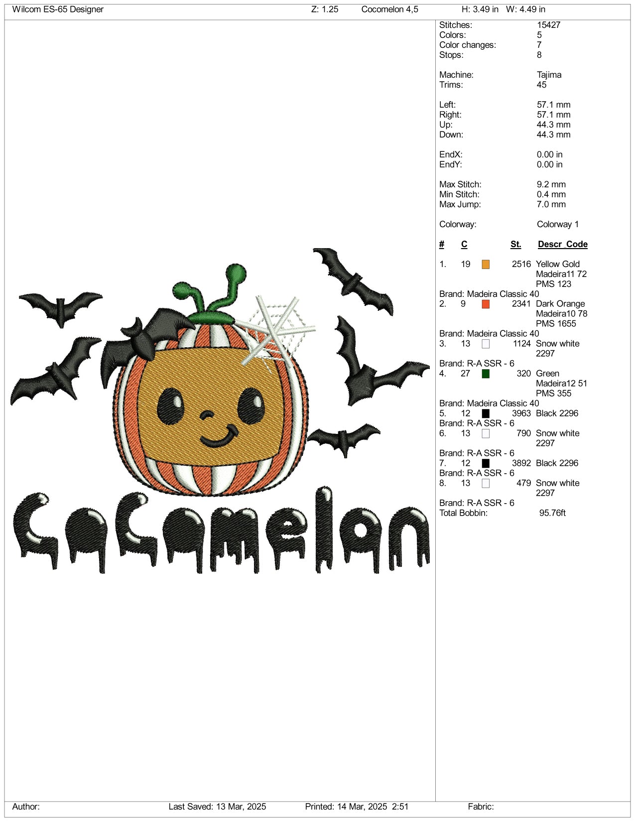 Halloween Cocomelon Embroidery Files - 3 Size's