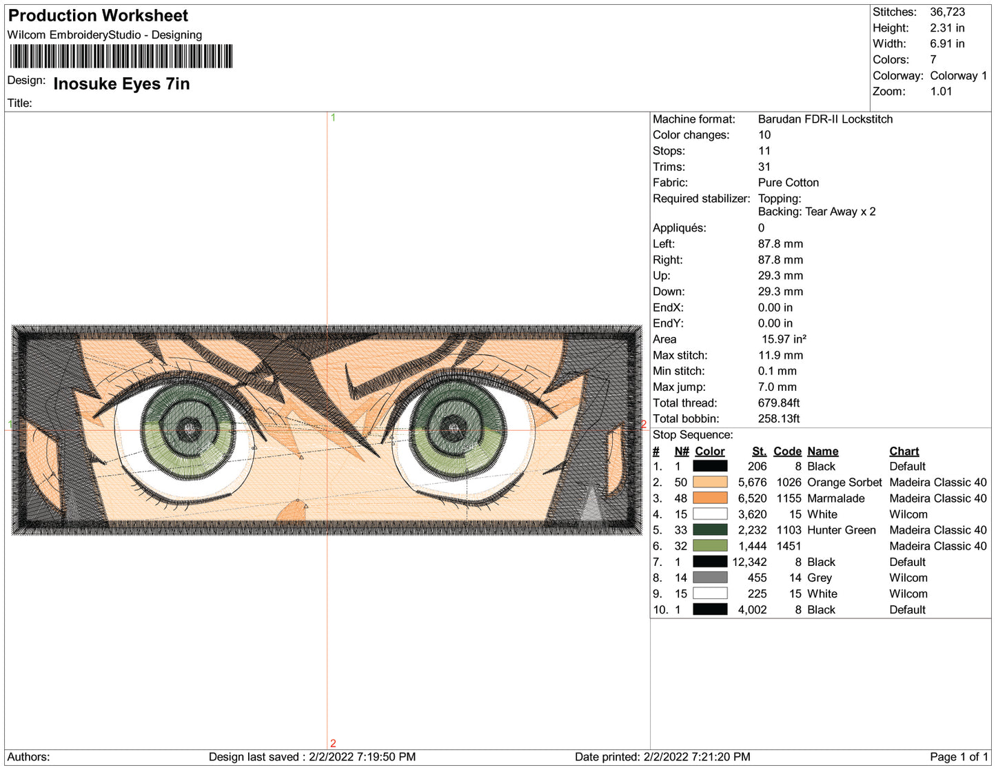 Inosuke Hashibira v6 Embroidery Design Files - 3 Size's