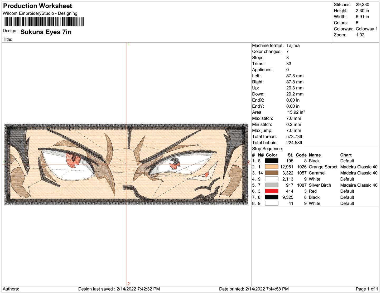 Ryomen Sukuna Eyes v2 Embroidery Design Files - 3 Size's