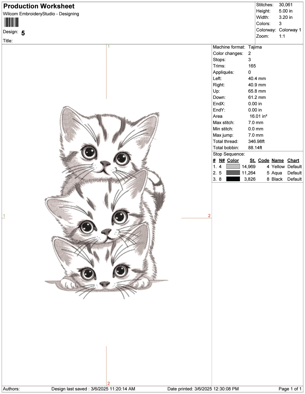 3 Cute Cats Embroidery Design Files - 9 Size's