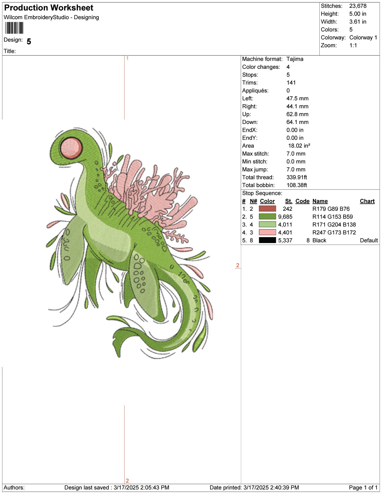 Cute Dinosaur Embroidery Design Files - 9 Size's