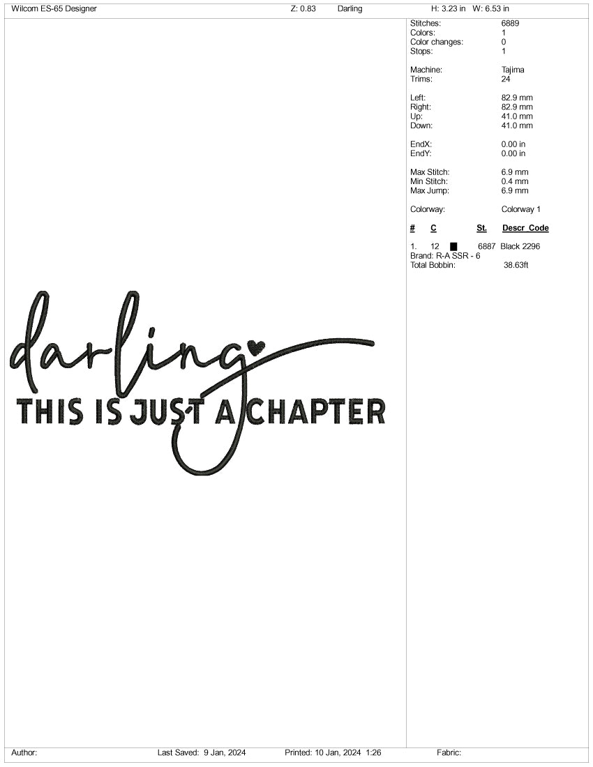 Archivos de diseño de bordado "Esto es solo un capítulo" - 3 tamaños