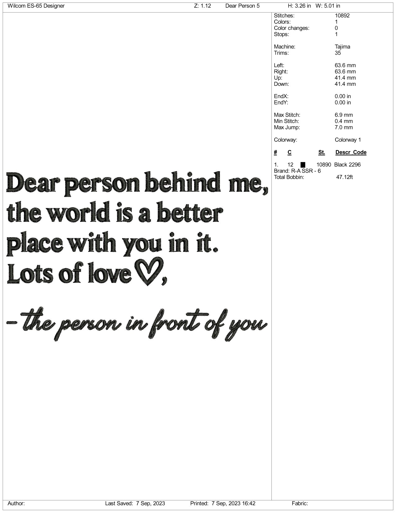 Life Quote Embroidery Design Files - 3 Size's