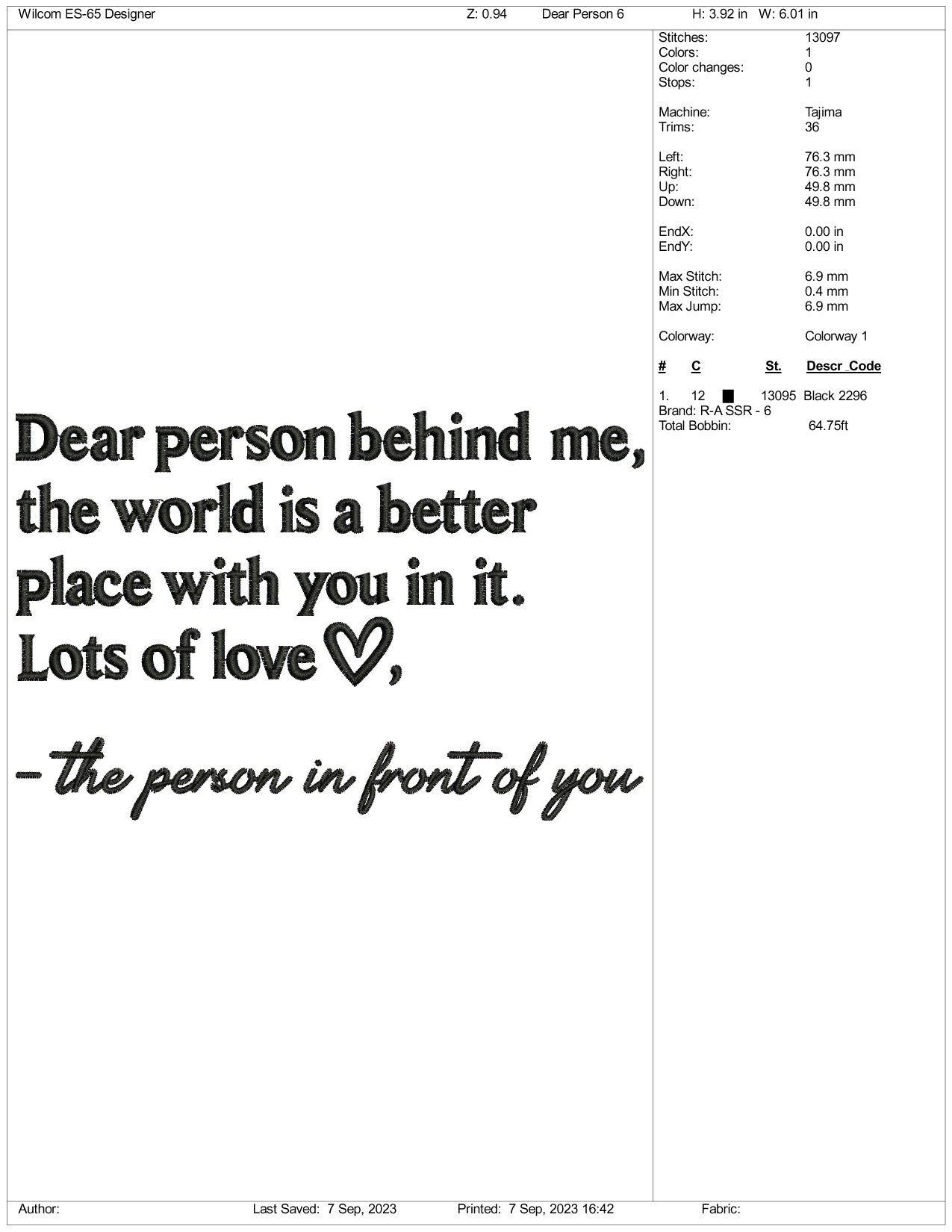 Life Quote Embroidery Design Files - 3 Size's