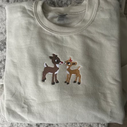 Christmas Deer Embroidery Design Files - 3 Size's