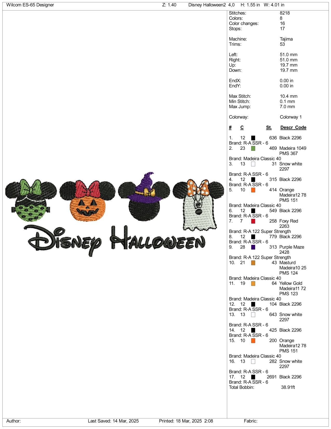 Disney Halloween v3 Embroidery Files - 3 Size's